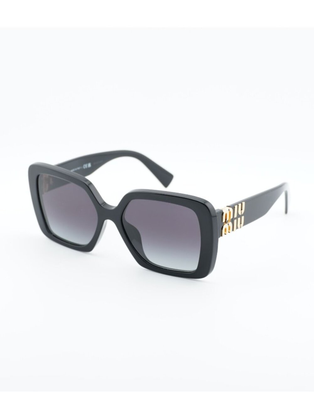 Miu Miu MU10YS 1AB5D1 Sunglasses Black Square Frame, Grey Lenses